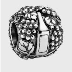 Pandora Silver Wine Bottle & Glass Charm